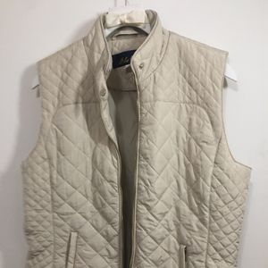 Beige Vest Zip Up Large